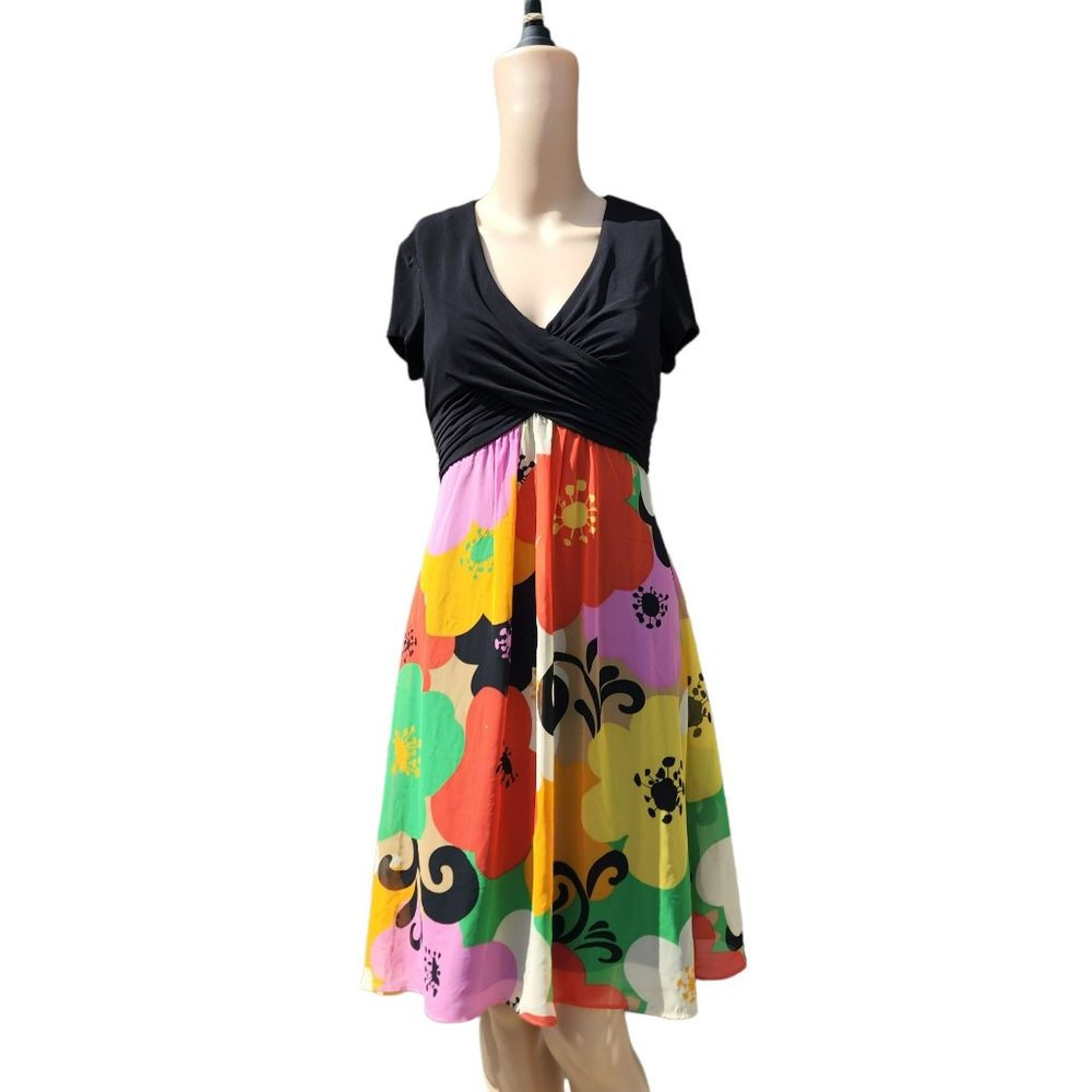 Jessica Howard Dress Short Sleeves Size 12 Flowers Multi Color fit & flare